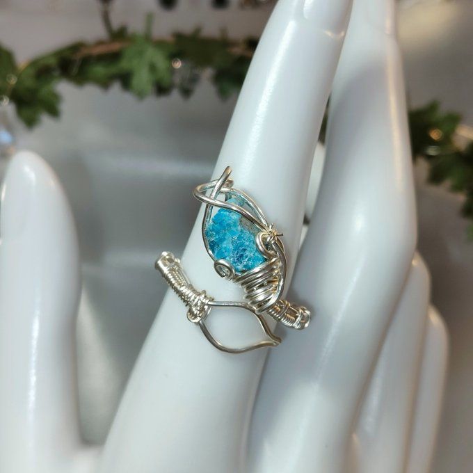 Bague apatite bleu 