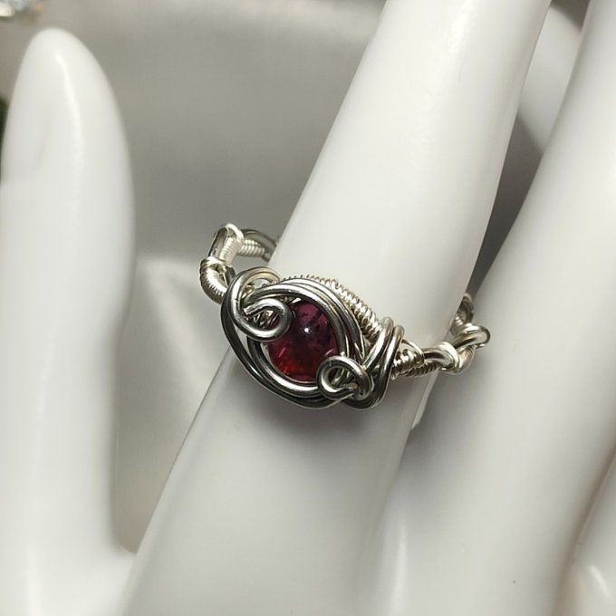 Bague Grenat Courrone -ajustable