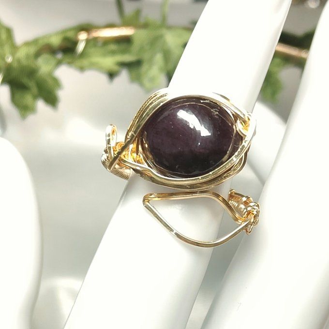 Bague Grenat Etoilé ajustable