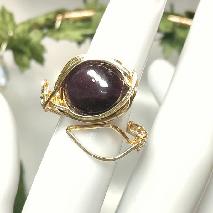 Bague Grenat Etoilé ajustable