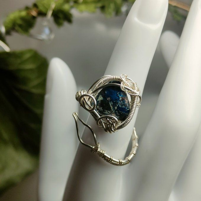 Bague Azurite -ajustable ✨pierre de clarté et de sérénité ✨
