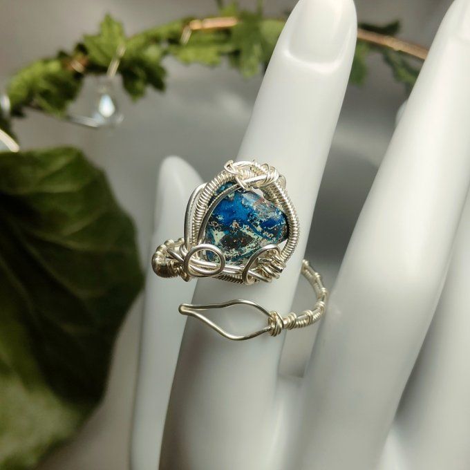 Bague Azurite -ajustable ✨pierre de clarté et de sérénité ✨