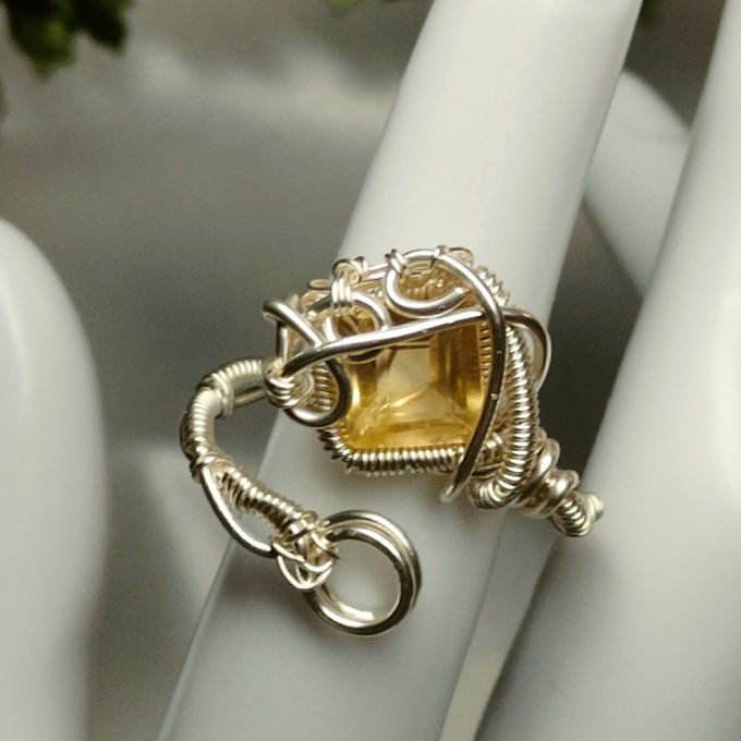 Bague Ajustable  - citrine 