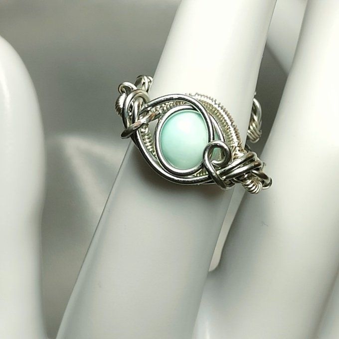 Bague Larimar Courrone Ajustable