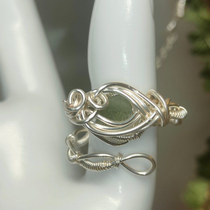  Bague ajustable Moldavite  - ✨Pierre des Étoiles