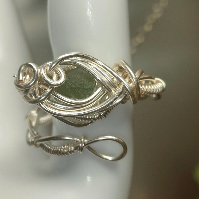  Bague ajustable Moldavite  - ✨Pierre des Étoiles