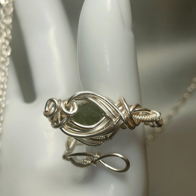  Bague ajustable Moldavite  - ✨Pierre des Étoiles