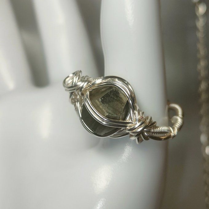 Bague pyrite - Courrone ✨ ajustable