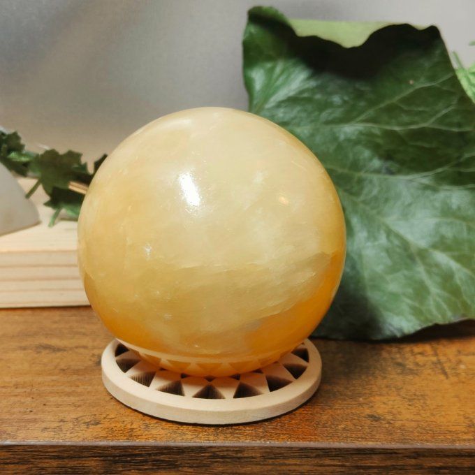 Sphère calcite Jaune 60mm