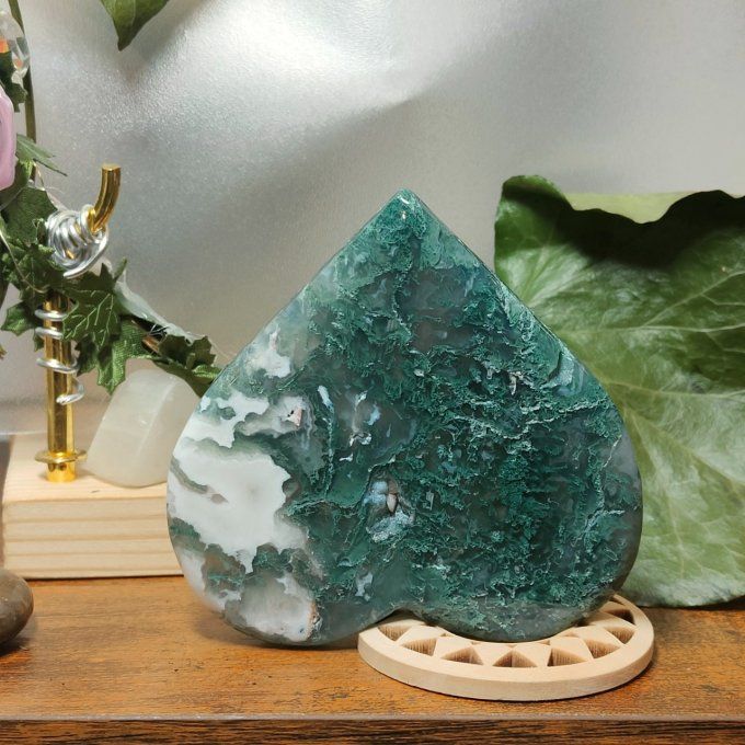 Coeur agate mousse 9*8