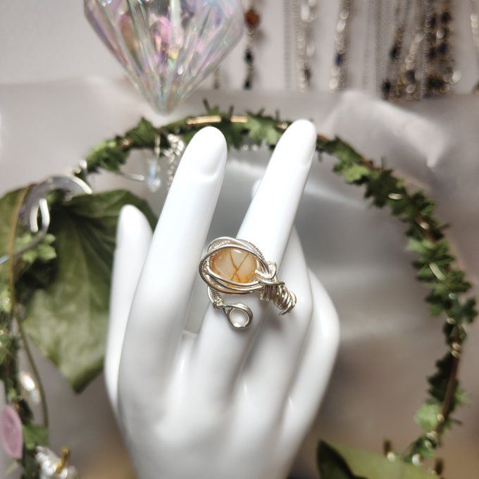 Bague cornaline Gemme -✨ ajustable 