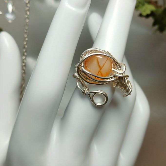 Bague cornaline Gemme -✨ ajustable 