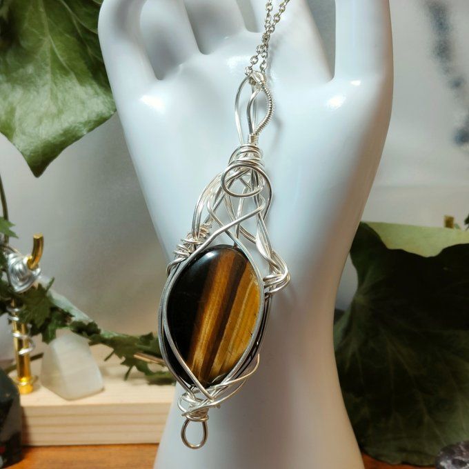 Amulette oeil de tigre - ✨Ovale _pierre protectrice et énergisante ✨ - Copie