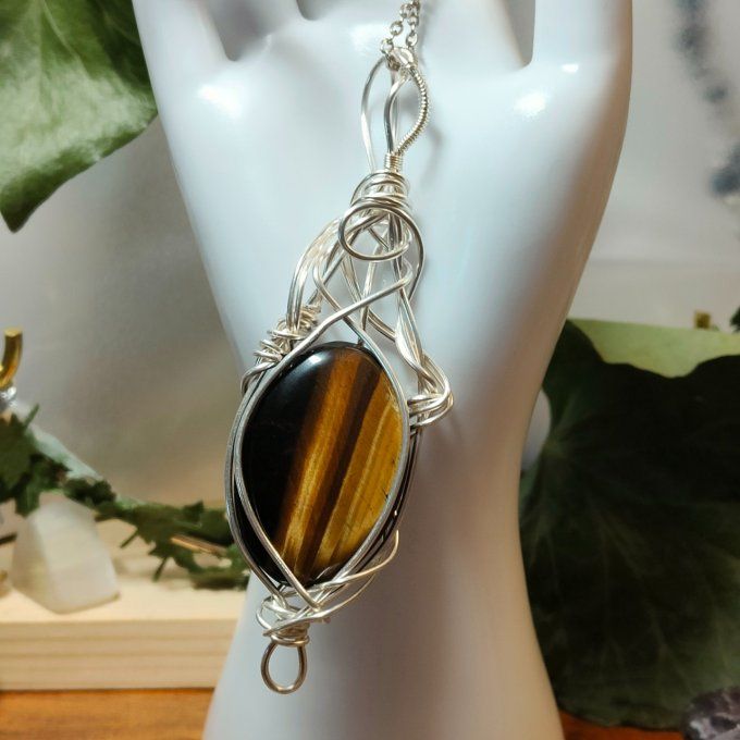 Amulette oeil de tigre - ✨Ovale _pierre protectrice et énergisante ✨ - Copie