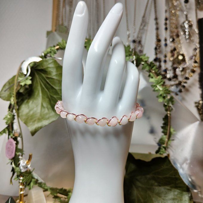 Morganite – bracelet 6 mm, La Pierre de l'Amour et de la Paix Intérieure - Copie