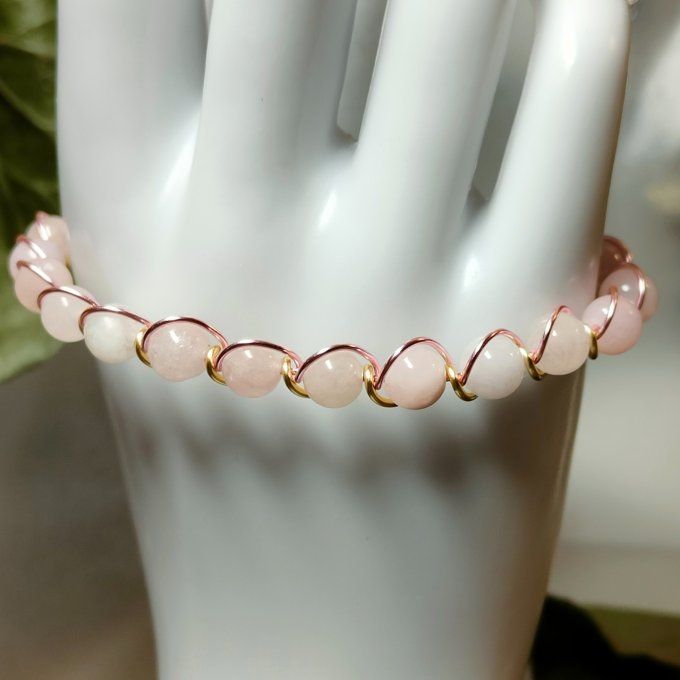 Morganite – bracelet 6 mm, La Pierre de l'Amour et de la Paix Intérieure - Copie