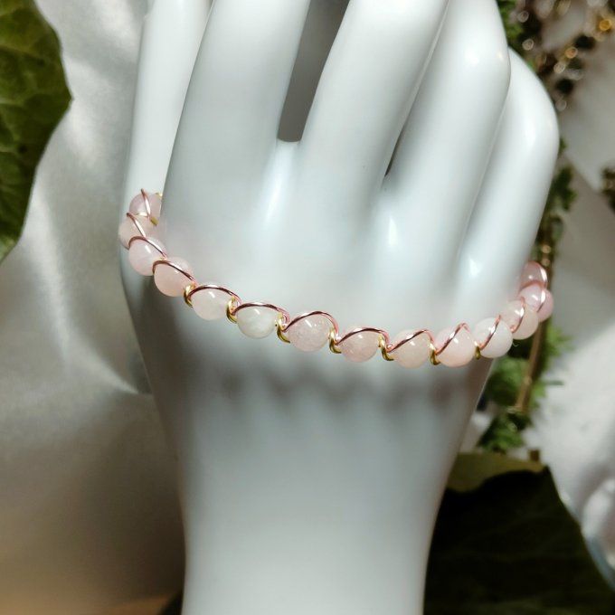 Morganite – bracelet 6 mm, La Pierre de l'Amour et de la Paix Intérieure - Copie