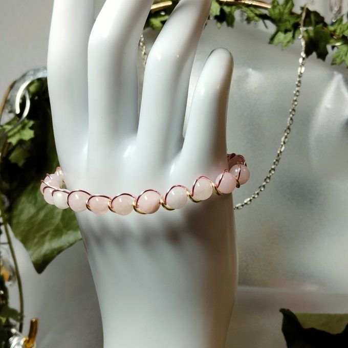 Morganite – bracelet 6 mm, La Pierre de l'Amour et de la Paix Intérieure - Copie