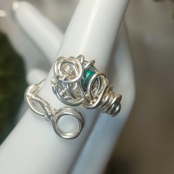 Bague opale noire