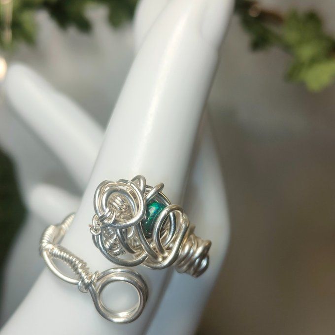 Bague opale noire