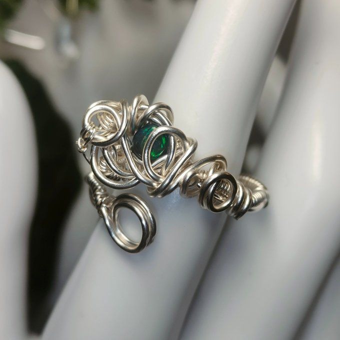 Bague opale noire