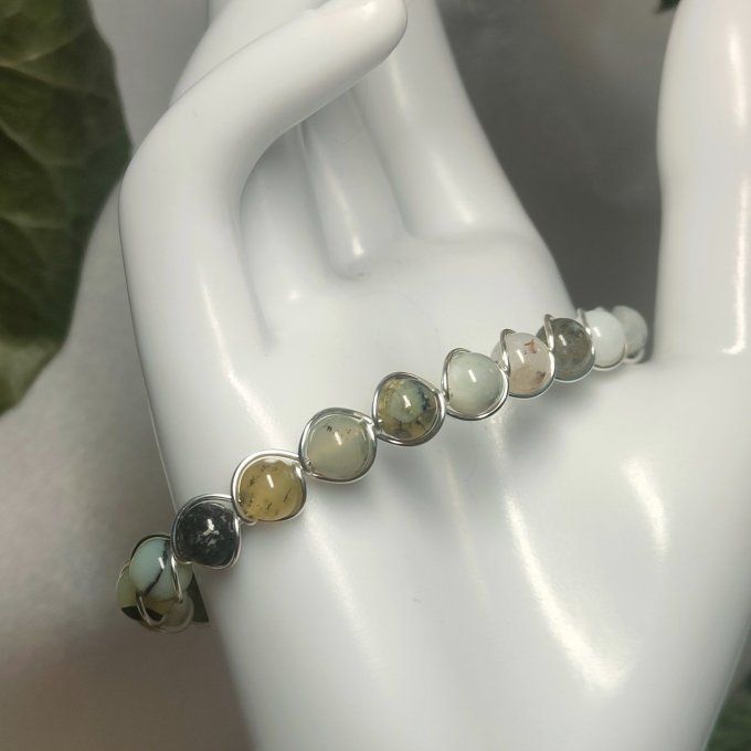 Opale verte  - bracelet 6 mm✨ Espoir et sérénité 
