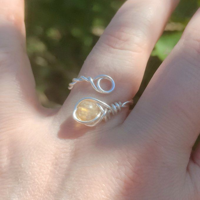 Bague citrine torsadé 