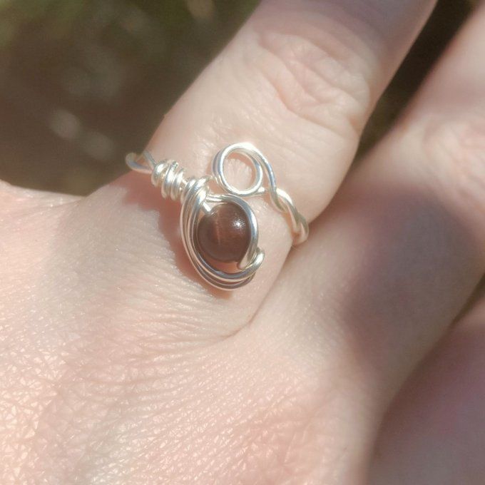 Bague Oeil de taureau torsadé 