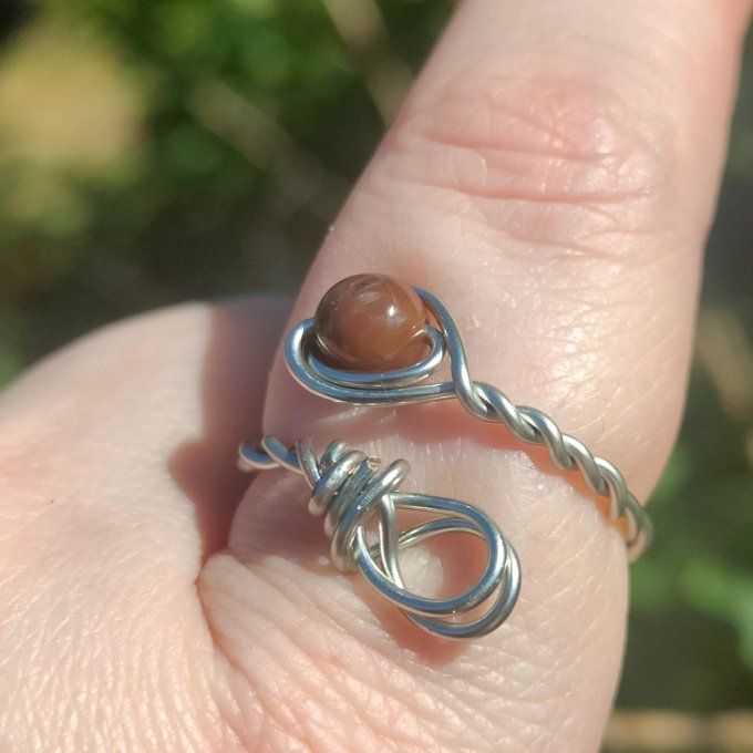 Bague torsadé oeil de fer 
