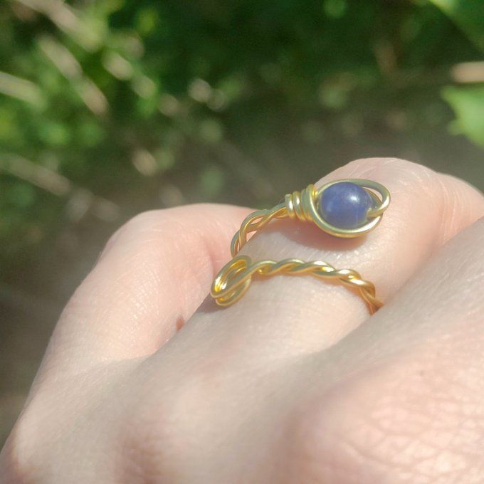 Bague Dumortierite torsadé 