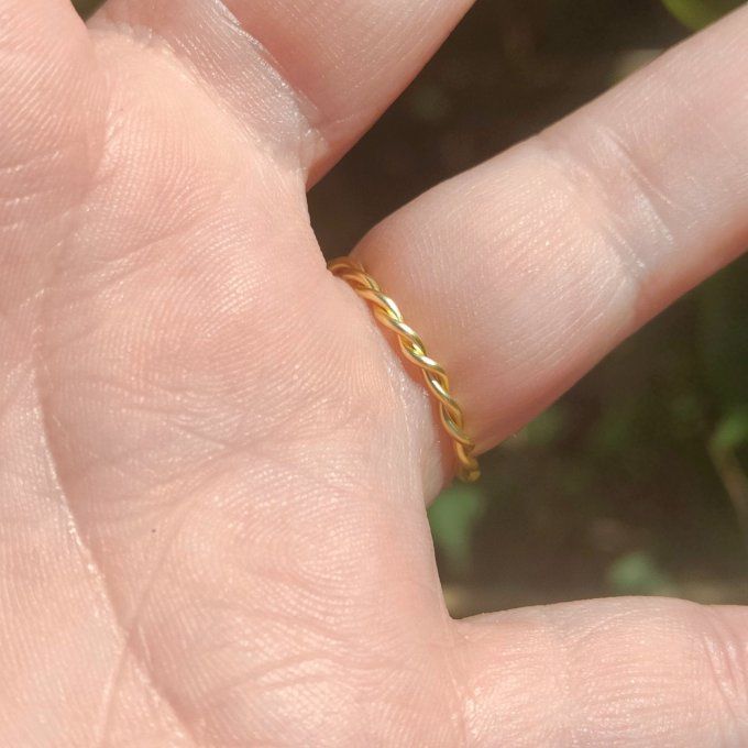 Bague Dumortierite torsadé 