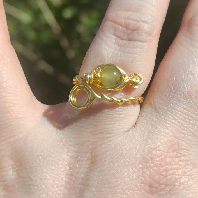 Bague torsadé phrenite 