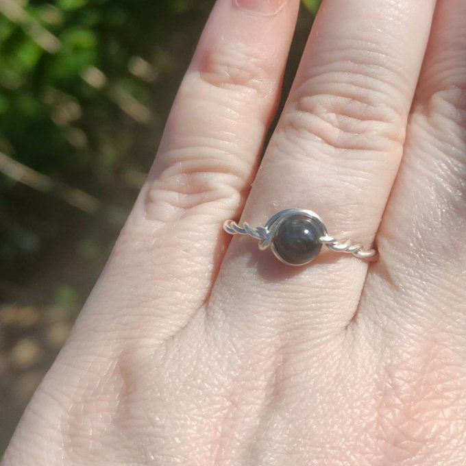 Bague torsadé sodalite 
