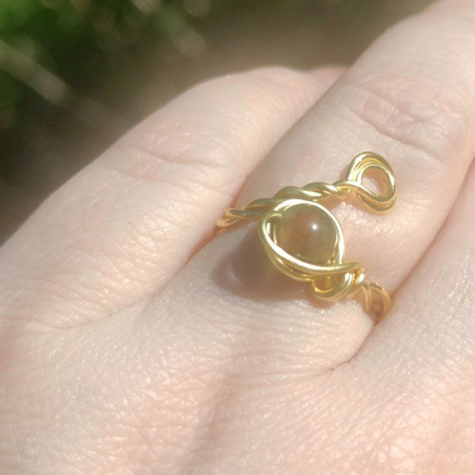 Bague torsadé jaspe heliotrope