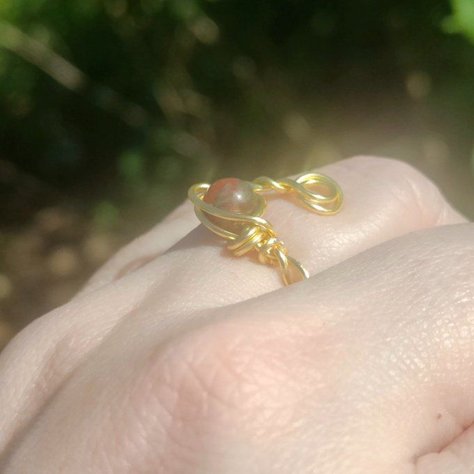 Bague torsadé jaspe heliotrope