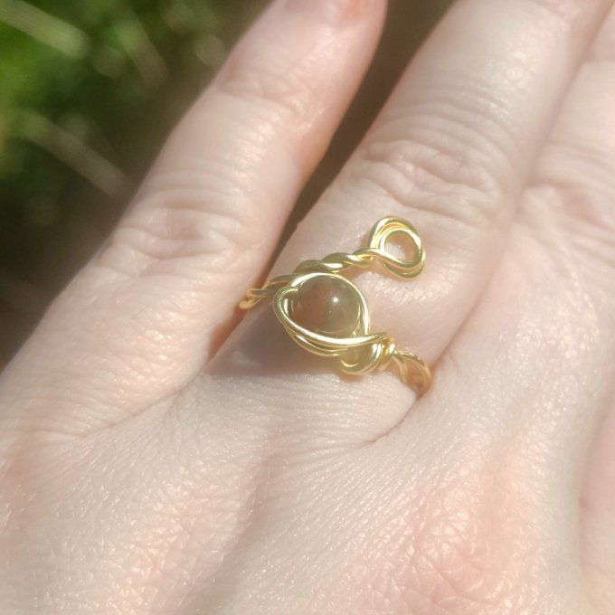 Bague torsadé jaspe heliotrope