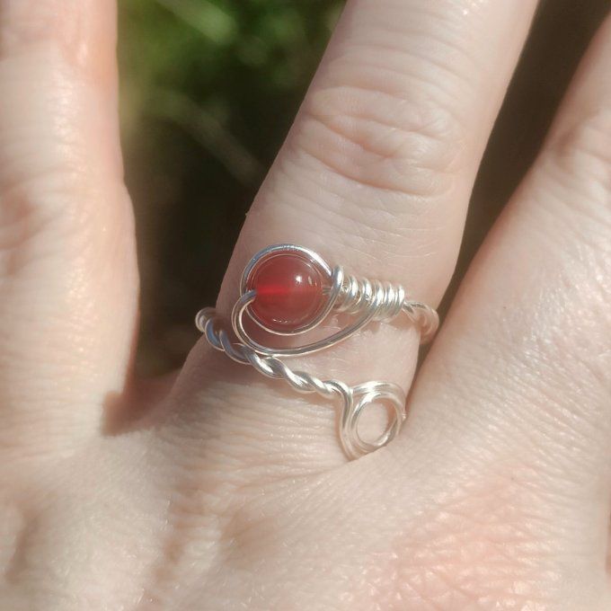 Bague torsadé cornaline 