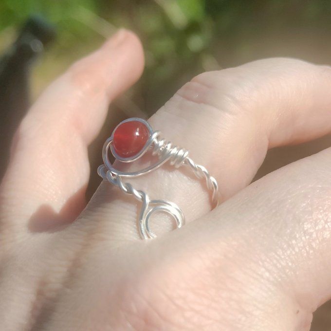 Bague torsadé cornaline 