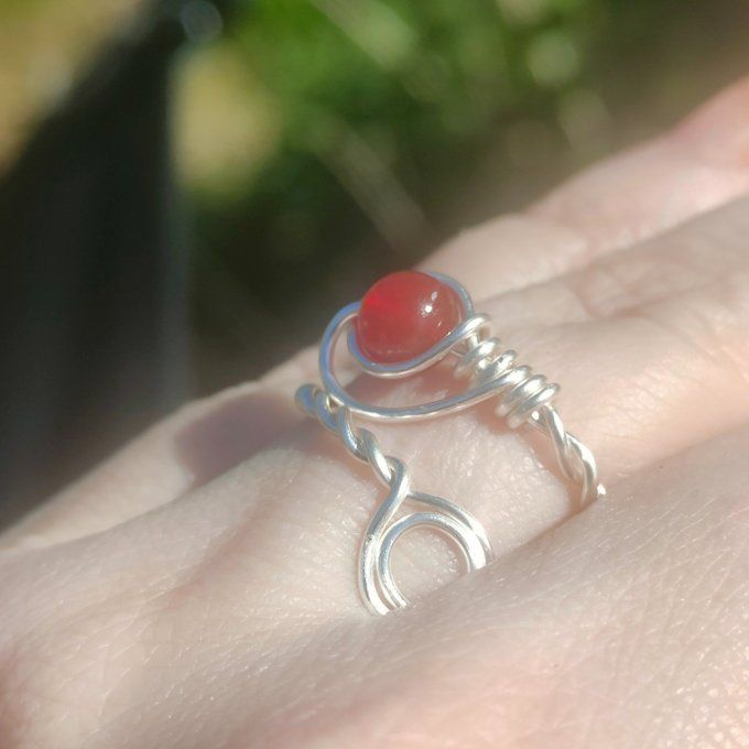 Bague torsadé cornaline 