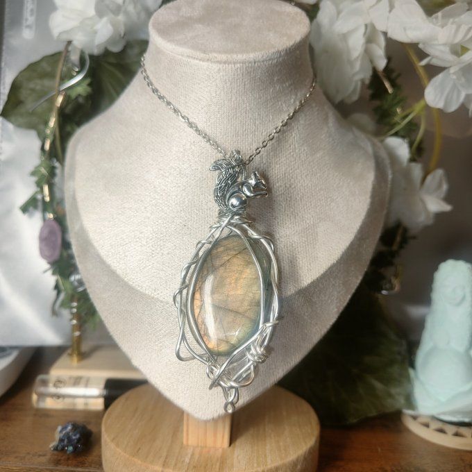 Labradorite écureuil jaune 