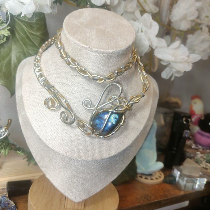 Diadollier Oeil du Phénix -labradorite bleu 