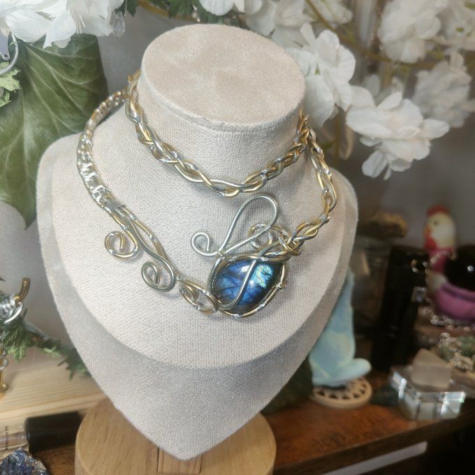 Diadollier Oeil du Phénix -labradorite bleu 