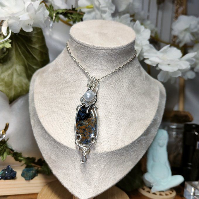 Amulette pietersite  dorée ✨pierre des tempêtes ✨