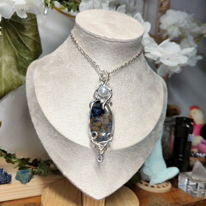 Amulette pietersite  dorée ✨pierre des tempêtes ✨