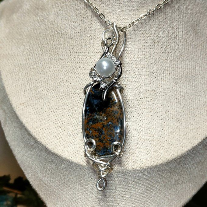 Amulette pietersite  dorée ✨pierre des tempêtes ✨