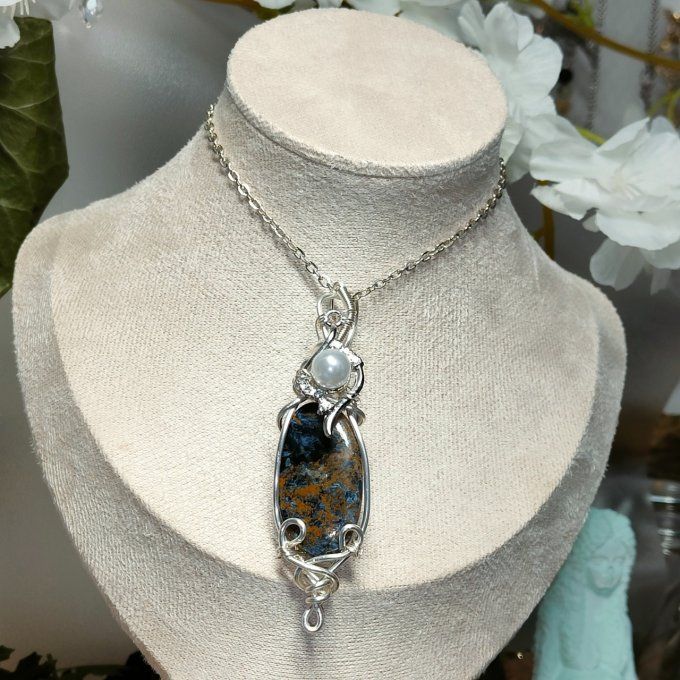 Amulette pietersite  dorée ✨pierre des tempêtes ✨