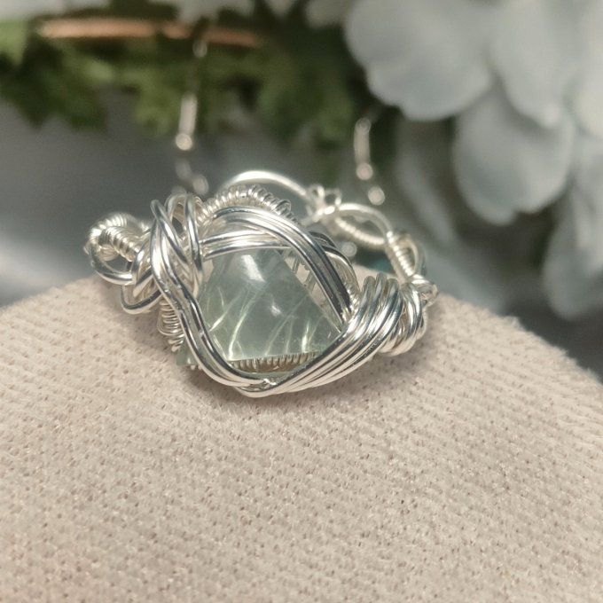 Fluorite Verte - bague courrone: ✨Clarté, Protection et Équilibre Émotionnel✨ 
