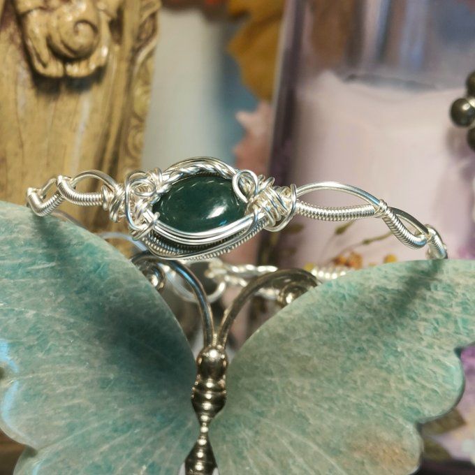 Bracelet torsade -Agate mousse ✨Pierre de connexion & de renouveau ✨ 