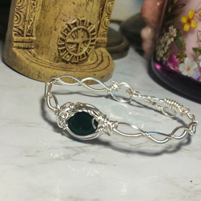 Bracelet torsade -Agate mousse ✨Pierre de connexion & de renouveau ✨ 