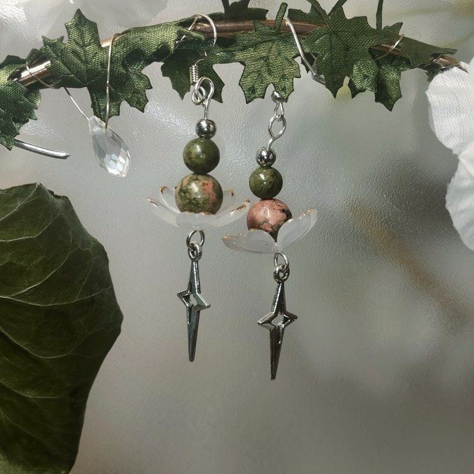 Boucle Fleur Unakite 
